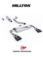 MILLTEK Particulate Filter-back System 80mm Cupra Leon VZx 2.0TSI Hatch 300ps (MQB Evo – OPF/GPF Equipped Models) - Resonated - Quad Cerakote Black Ovals (Require Trimming of Plastic Rear Diffuser)
