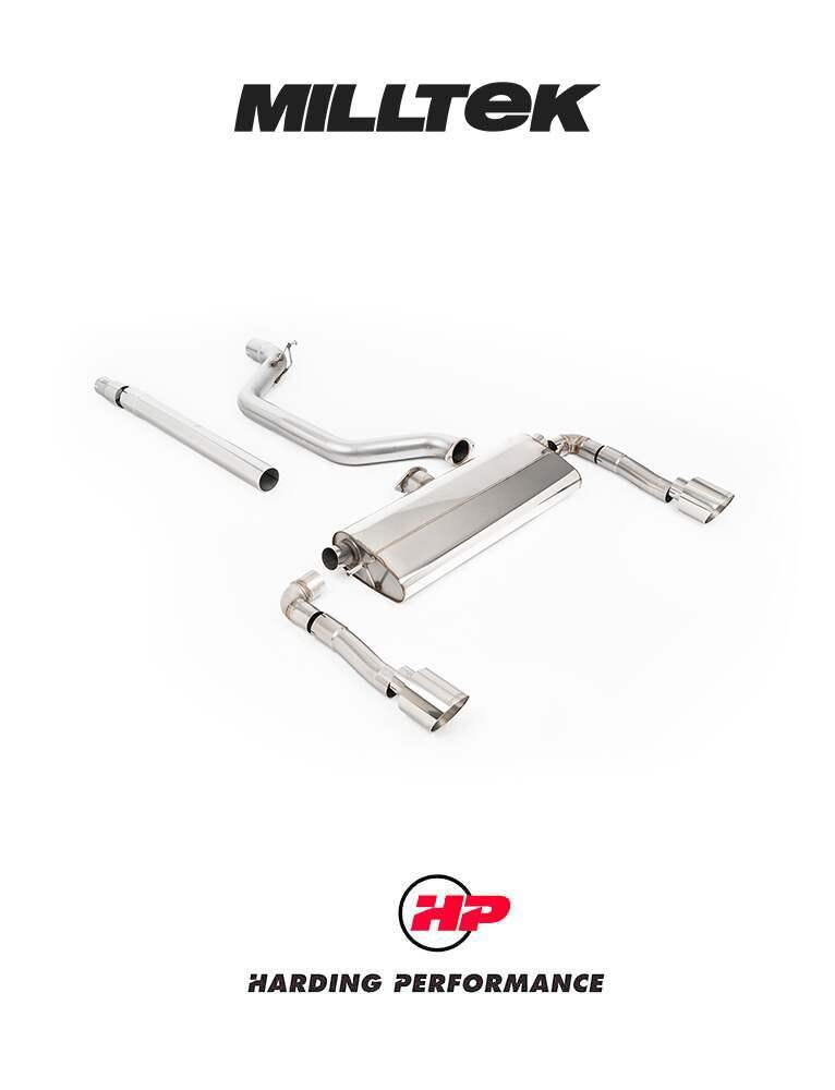 MILLTEK Particulate Filter-back System 80mm Cupra Leon VZ 2.0TSI Hatch 245ps (MQB Evo – OPF/GPF Equipped Models) - Brushed Titanium GT-115 - EC Approved
