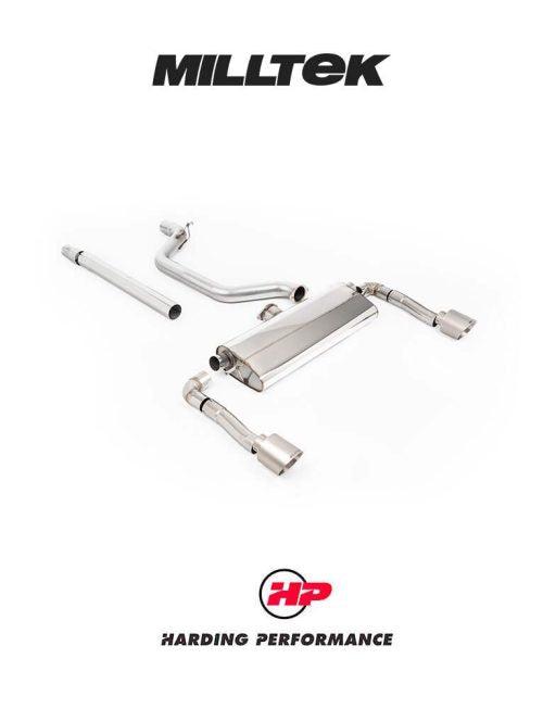 MILLTEK Particulate Filter-back System 80mm Cupra Leon VZ 2.0TSI Hatch 245ps (MQB Evo – OPF/GPF Equipped Models) - Brushed Titanium GT-115 - EC Approved