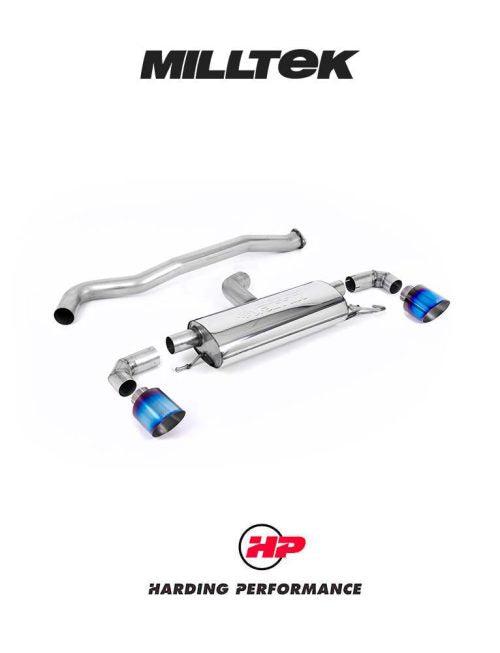 MILLTEK Particulate Filter-back OPF/GPF Back System Toyota Yaris Gen 1 GR 1.6T - Non-Resonated - GT-115 Burnt Titanium Trims