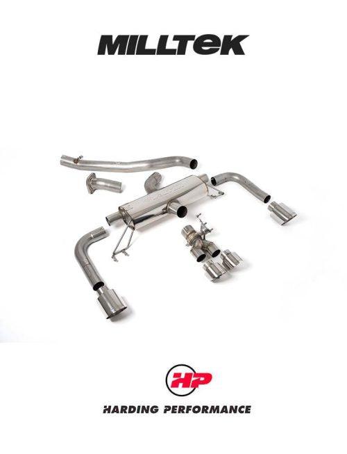 MILLTEK Cat Back – Corolla GR 1.6 Turbo - Secondary Cat-back - Non Resonated - Polished GT Tips