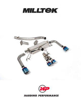 MILLTEK Cat Back – Corolla GR 1.6 Turbo - Secondary Cat-back - Non Resonated - Burnt / Blue Titanium GT Tips