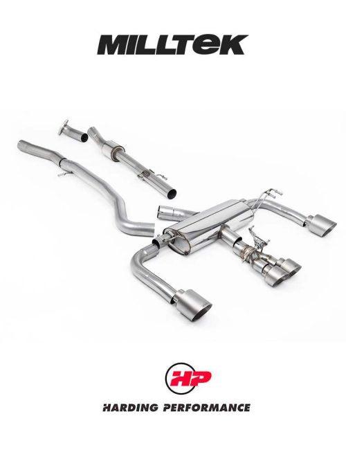 MILLTEK Cat Back – Corolla GR 1.6 Turbo - Primary Cat-back - Non Resonated - Brushed Titanium GT Tips