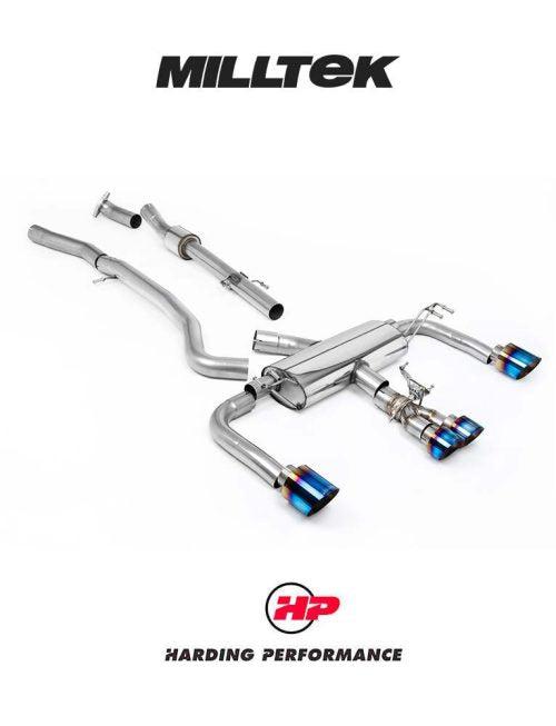 MILLTEK Cat Back – Corolla GR 1.6 Turbo - Primary Cat-back - Non Resonated - Burnt / Blue Titanium GT Tips
