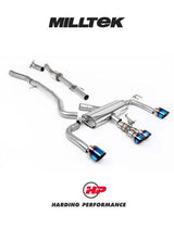 MILLTEK Cat Back – Corolla GR 1.6 Turbo - Primary Cat-back - Non Resonated - Burnt / Blue Titanium GT Tips