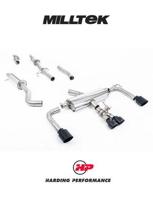 MILLTEK Cat Back – Corolla GR 1.6 Turbo - Primary Cat-back - Resonated - Cerakote Black GT Tips