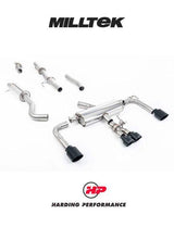 MILLTEK Cat Back – Corolla GR 1.6 Turbo - Primary Cat-back - Resonated - Cerakote Black GT Tips