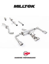MILLTEK Cat Back – Corolla GR 1.6 Turbo - Primary Cat-back - Resonated - Brushed Titanium GT Tips