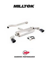 MILLTEK Particulate Filter-back OPF/GPF Back System Toyota Yaris Gen 2 GR 1.6T - ECE Approved Valved Straight Pipe - GT-115 Cerakote Black Trims