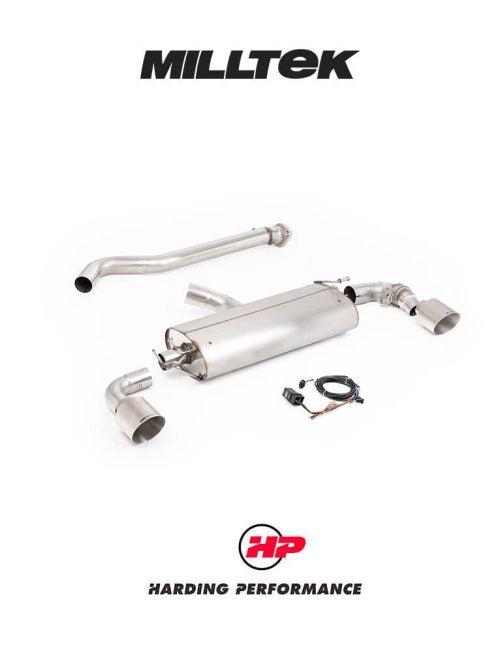 MILLTEK Particulate Filter-back OPF/GPF Back System Toyota Yaris Gen 2 GR 1.6T - ECE Approved Valved Straight Pipe - GT-115 Titanium Trims