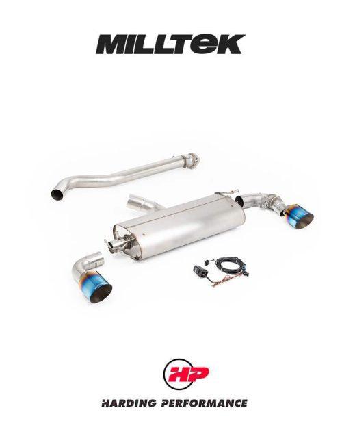 MILLTEK Particulate Filter-back OPF/GPF Back System Toyota Yaris Gen 2 GR 1.6T - ECE Approved Valved Straight Pipe - GT-115 Burnt Titanium Trims