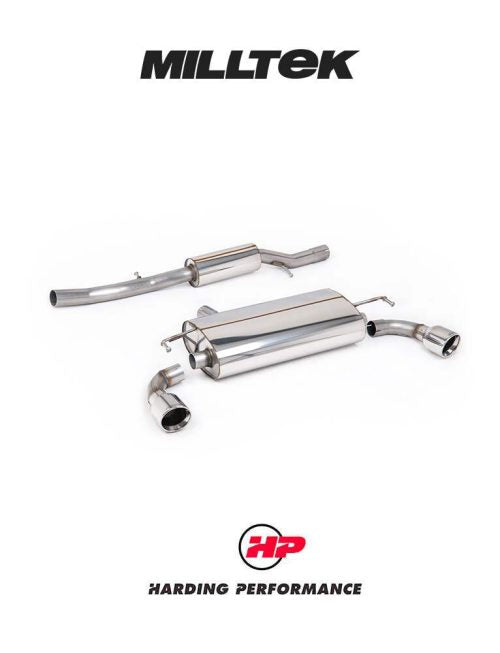MILLTEK Cat-back – VW Golf MK4 R32 - Resonated - V1 - Jet-100 Inward Rolled Tips