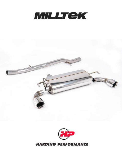 MILLTEK Cat-back – VW Golf MK4 R32 - Non-resonated - V1 - Jet-100 Inward Rolled Tips