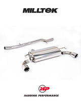 MILLTEK Cat-back – VW Golf MK4 R32 - Non-resonated - V1 - Jet-100 Inward Rolled Tips