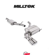 MILLTEK Cat Back Audi A3 2.0T FSI Quattro Sportback - Non-resonated / Race