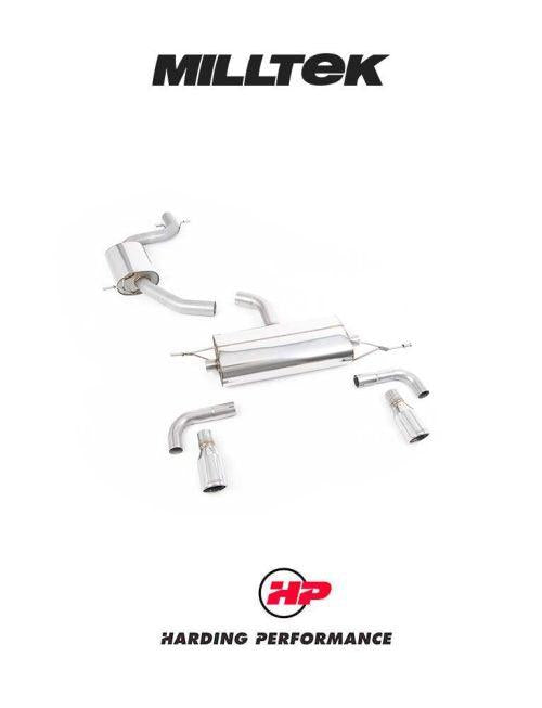 MILLTEK Cat-back – VW Golf Mk6 GTI - Resonated - Polished - 90mm JET
