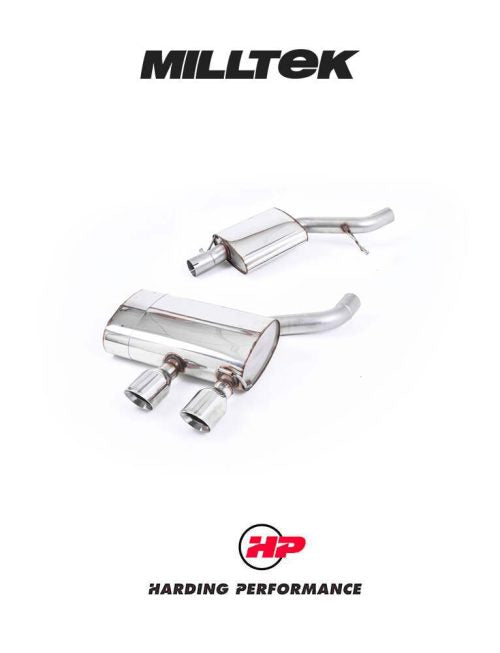 MILLTEK Cat-back – VW Golf MK5 R32 3.2 V6 - Resonated (quieter) - Polished Trims