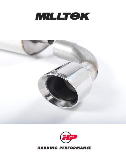 MILLTEK Cat-back – VW Golf MK4 R32 - Non-resonated - V1 - GT-100 Slash Cut Tips