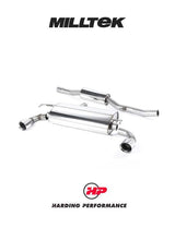 MILLTEK Cat-back – VW Golf MK4 R32 - Resonated - V1 - GT-100 Slash Cut Tips