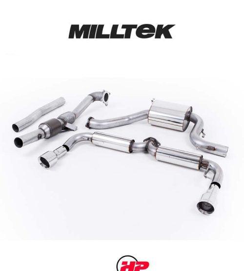MILLTEK Turbo-back – VW Golf Mk6 GTI / Scirocco R - 200cell HJS Catalyst - Resonated - Polished Round Tips