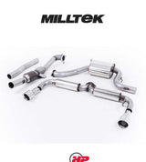 MILLTEK Turbo-back – VW Golf Mk6 GTI / Scirocco R - 200cell HJS Catalyst - Resonated - Polished Round Tips