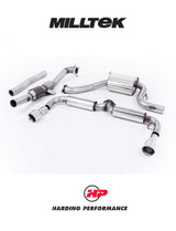 MILLTEK Turbo-back – VW Golf Mk6 GTI 2.0 TSI - 200cell Race Catalyst - Resonated - Cerakote Black Round Tips