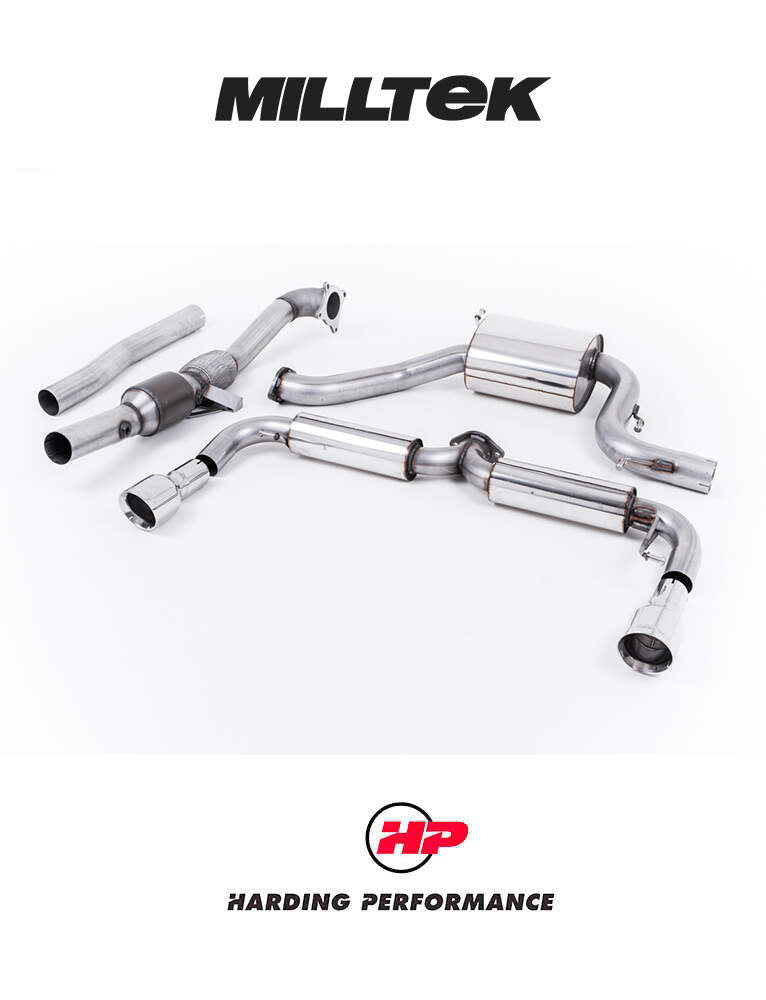 MILLTEK Turbo-back – VW Golf Mk6 GTI / Scirocco R - 200cell Race Catalyst - Non-Resonated - Polished Round Tips