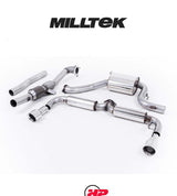 MILLTEK Turbo-back – VW Golf Mk6 GTI / Scirocco R - 200cell Race Catalyst - Non-Resonated - Polished Round Tips