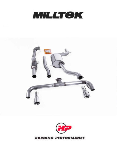 MILLTEK Turbo-back – VW Golf Mk6 GTI / Scirocco R - 200cell Race Catalyst - Non-Resonated - Polished Round Tips