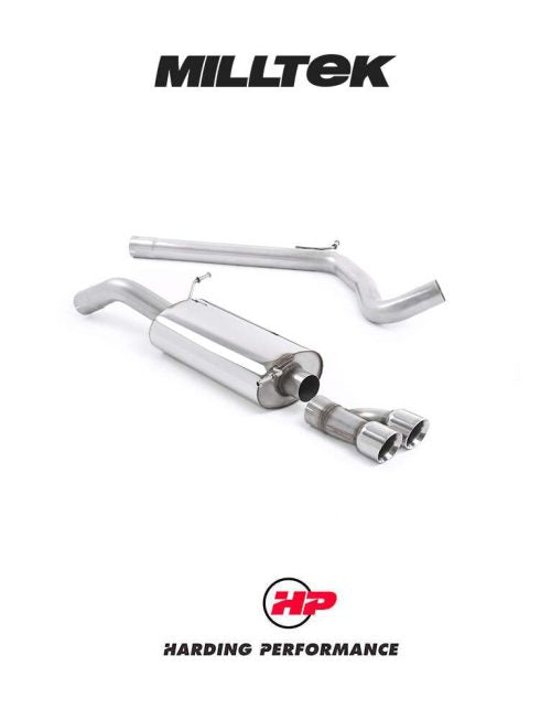 MILLTEK Cat-back – Audi A1 1.4 TFSI / VW Polo GTI 1.4 TSI - Non-resonated - A1 150/185PS / Polo GTI - Polished Tips