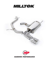 MILLTEK Cat-back – VW Golf Mk5 GTI Pirelli - Non-resonated - Titanium