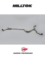 MILLTEK Turbo-back – VW Golf Mk6 GTI 2.0 TSI - 200cell Race Catalyst - Resonated - Cerakote Black Round Tips