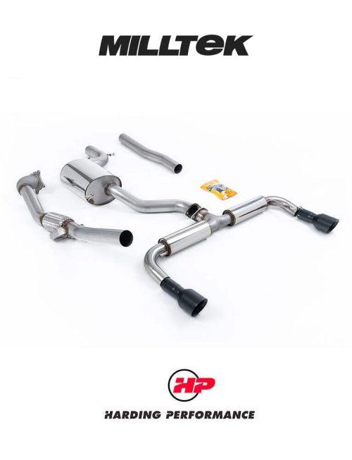 MILLTEK Turbo-back – VW Golf Mk6 GTI 2.0 TSI - De-cat - Resonated - Cerakote Black Round Tips