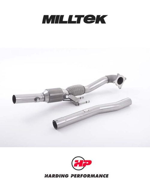 MILLTEK Downpipe – Golf MK6 R/S3 8P - 3" Milltek Cat Back - 200cell HJS Catalyst - Up To Mid 2008