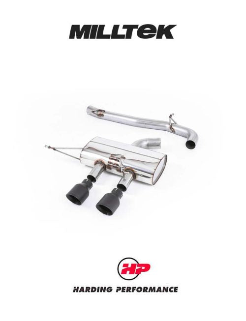 MILLTEK Cat-back 3″ Race System – VW Golf MK6 R - Non-resonated (louder) - Black Tips