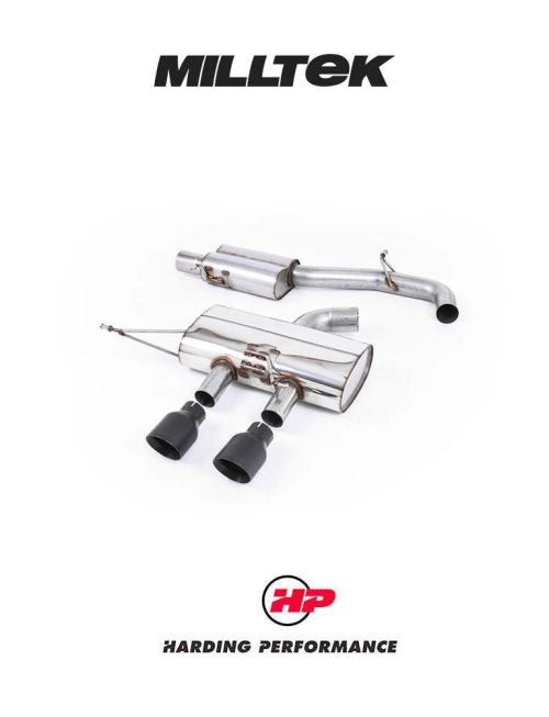 MILLTEK Cat-back 3″ Race System – VW Golf MK6 R - Resonated (quieter) - Black Tips