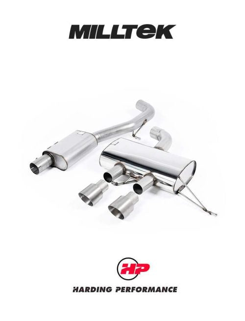 MILLTEK Cat-back 3″ Race System – VW Golf MK6 R - Resonated (quieter) - Titanium Tips