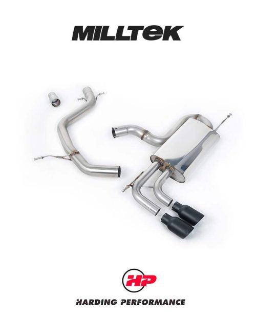 MILLTEK Cat-back – VW Golf Mk6 GT 1.4 TSI - Non-resonated - Cerakote Black