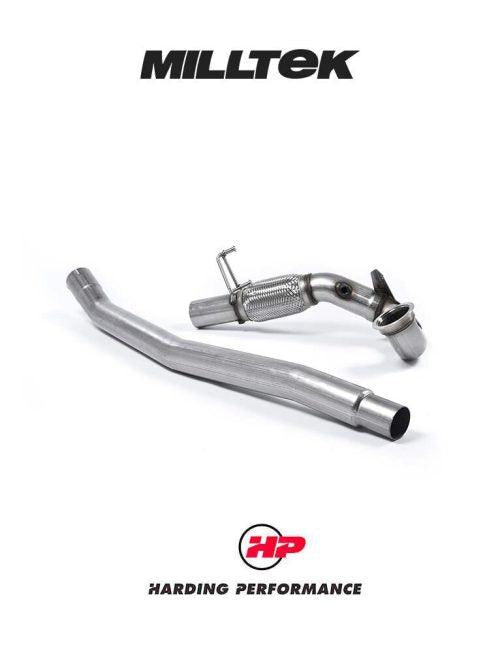 MILLTEK Downpipe – VW Golf MK7/7.5 R/8V S3 - 3" (76.2Mm) - Large-bore Downpipe and De-cat - OE Cat Back