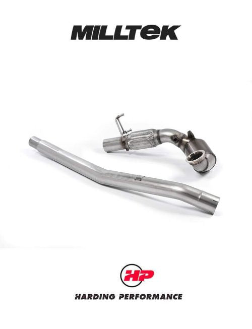 MILLTEK VW Golf MK7 GTI Downpipe - 200 Cell Cat (EC-Approved) - OE Cat Back