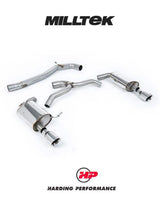 MILLTEK Cat-back – Golf Mk7 2.0TFSI Alltrack/Wagon - Non-Resonated (Louder) - Polished GT-100 Trims
