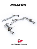 MILLTEK Cat-back – Golf Mk7 2.0TFSI Alltrack/Wagon - Non-Resonated (Louder) - Titanium GT-100 Trims