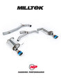 MILLTEK Cat-back – Golf Mk7 2.0TFSI Alltrack/Wagon - Non-Resonated (Louder) - Burnt Titanium GT-100 Trims