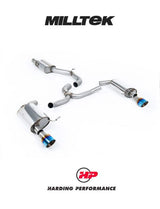 MILLTEK Cat-back – Golf Mk7 2.0TFSI Alltrack/Wagon - Resonated (Quieter) - Burnt Titanium GT-100 Trims