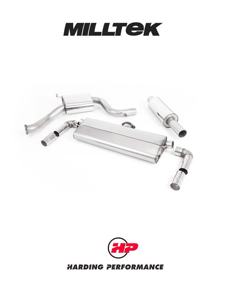 MILLTEK Cat-Back – VW Golf GTI MK7.5 - Non-Resonated - GT-100 Carbon Jet Tips