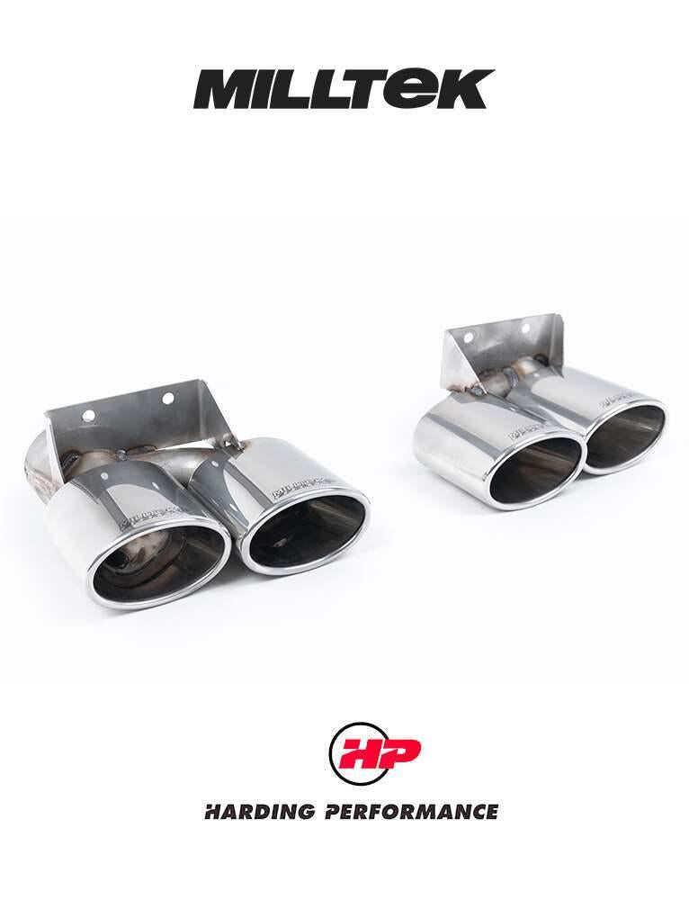MILLTEK Cat-Back – VW Golf R Wagon MK7.5 - Resonated (quieter) - Black Quad Oval Tips