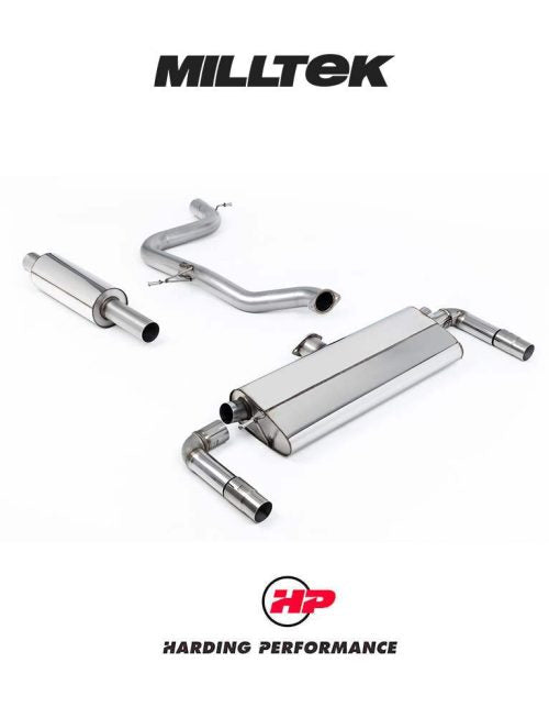 MILLTEK Cat-Back – VW Golf GTI MK7.5 - Resonated - GT-100 Burnt Titanium Tips