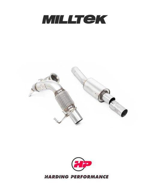 MILLTEK Downpipe VW Polo GTI 2.0 TSI (AW/AE) - Large-bore Downpipe and De-cat - Resonated - Fits to Milltek Sport Cat Back