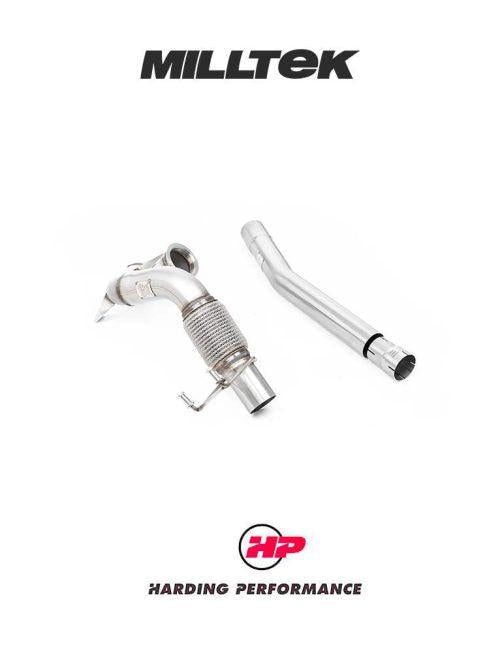 MILLTEK Downpipe VW Polo GTI 2.0 TSI (AW/AE) - Large-bore Downpipe and De-cat - Non-Resonated - Fits to OE Cat Back