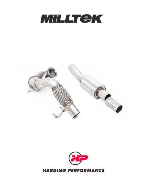 MILLTEK Downpipe VW Polo GTI 2.0 TSI (AW/AE) - Cast Downpipe with Race Cat - Resonated - Fits to Milltek Sport Cat Back